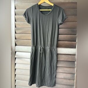 32 Cool Black Small Dress Drawstring Waist Pockets Short Sleeve